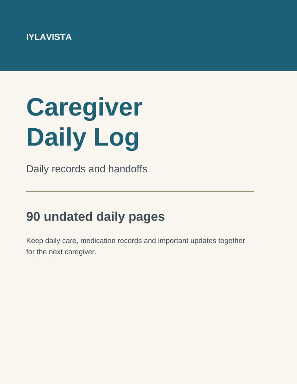 Cover of Caregiver Daily Log